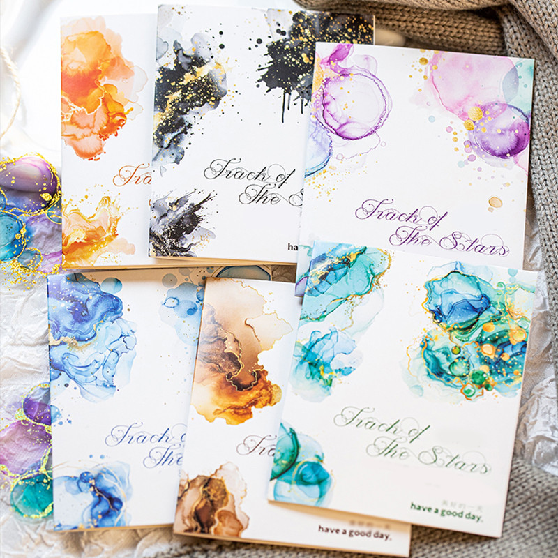 

Mr. Paper 6Style 15Pcs/bag Watercolor Swoosh Foil Stamping PET Stickers DIY Handbook Material Decorative Phone Case Photo Frame