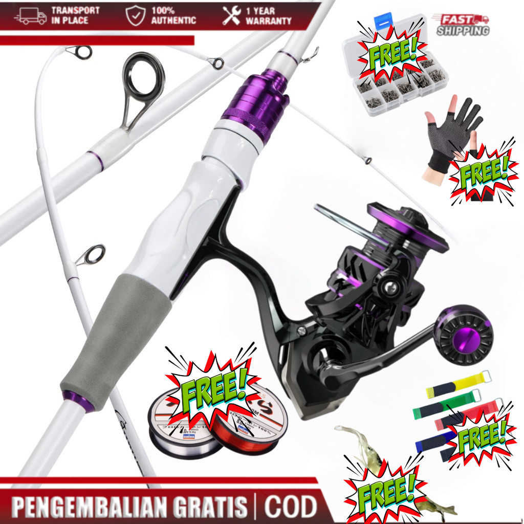 Joran Pancing Set 180cm 5-10HP 500-7000Joran UL Carbon Pancingan Set Lengkap