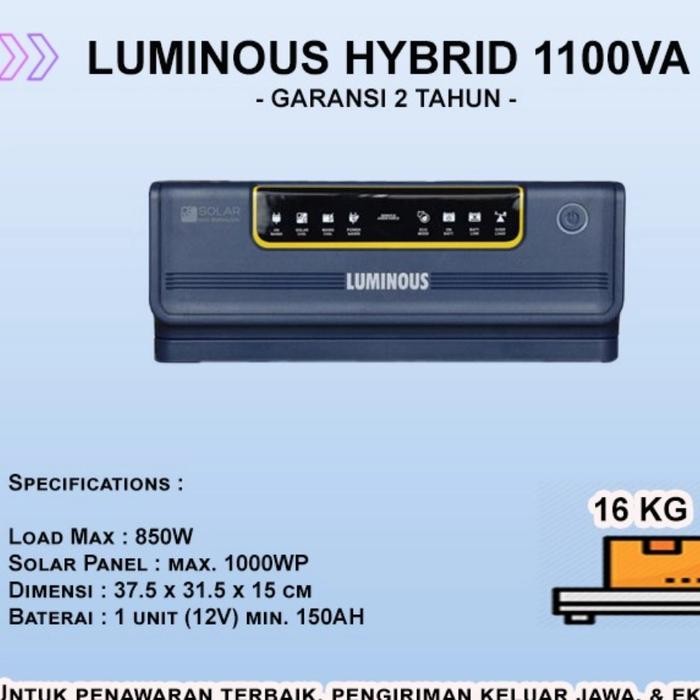 1100VA HYBRID OFFGRID INVERTER LUMINOUS GARANSI 2 THN