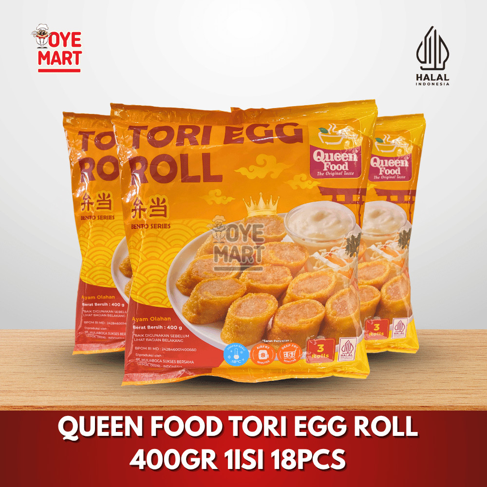 

QUEEN FOOD TORI EGG ROLL 400GR ISI 18 / TORI EGG ROLL AYAM