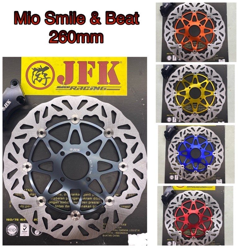 Disc 8.1 JFK 260mm H4 CNC Floting Stainless 260mm Hole 4 Disc Breake Mio Soul Smile Xeon Beat Scoopy