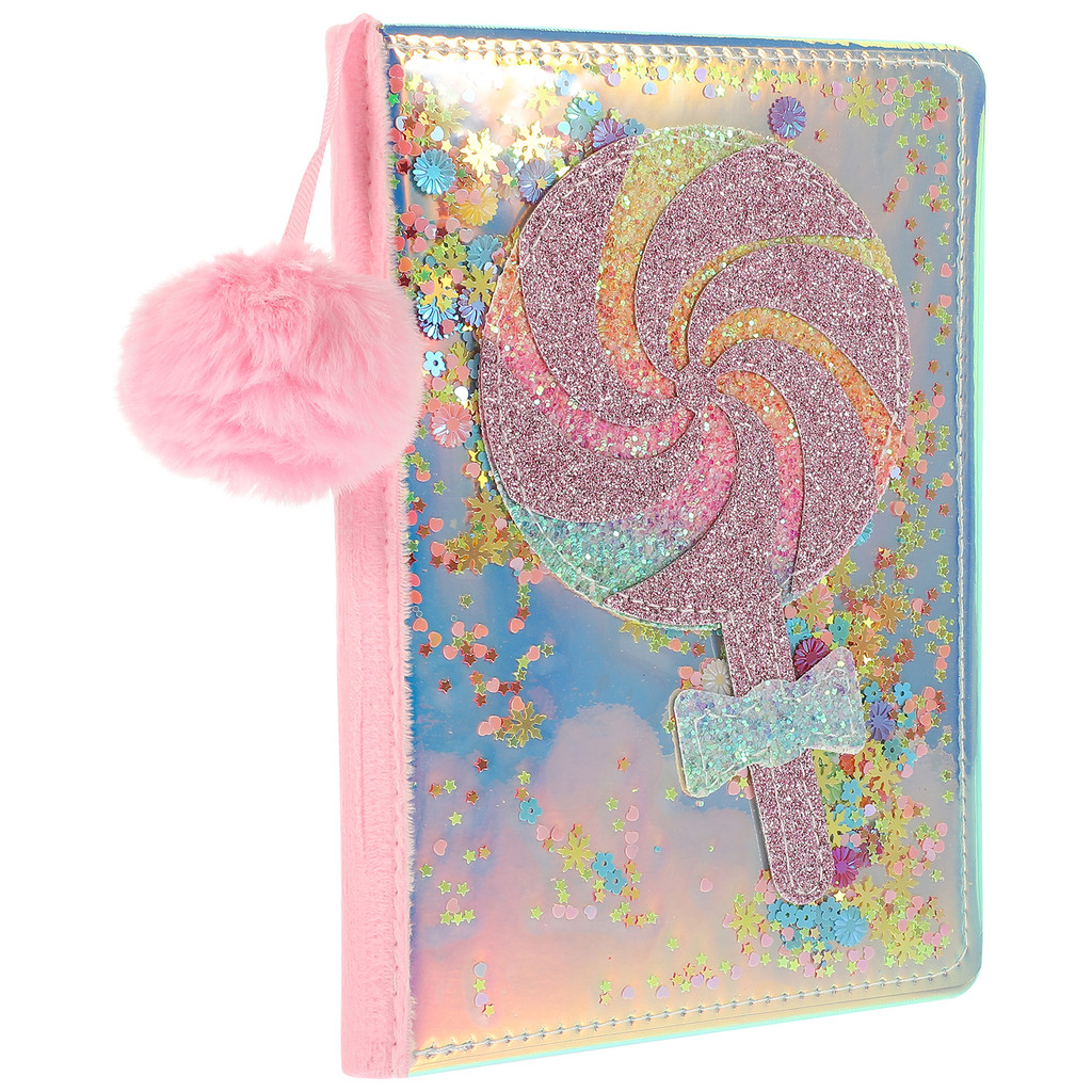 

Lollipop Notebook Kids Travel Journal Fuzzy Pu Cover Cartoon Notepad Daily Writing Book Diary Writing Book