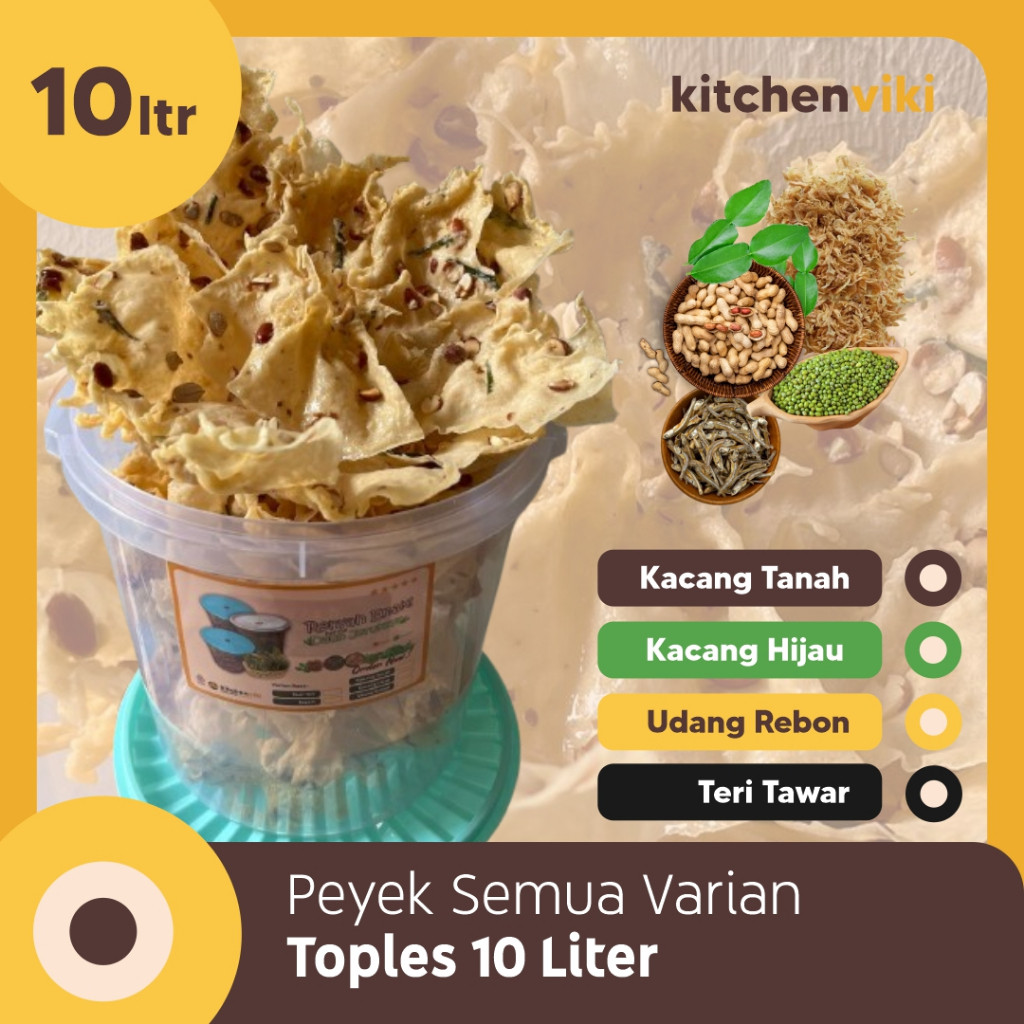 

Peyek Semua Varian Toples 10L Kitchen Viki