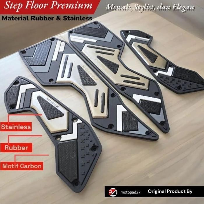karpet pijakan kaki motor new nmax 155 karpet motor nmax new 155 variasi stenlish - Putih