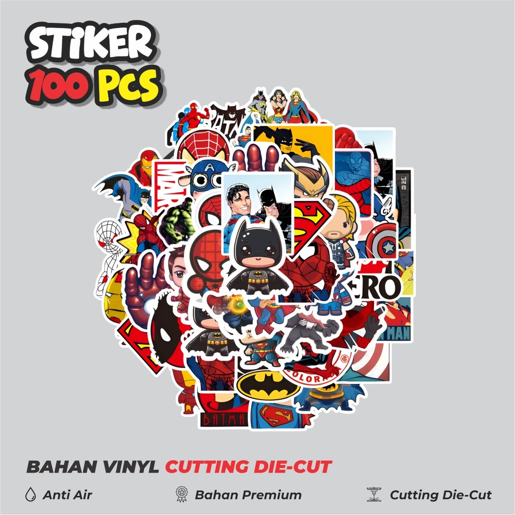 

Terbaru! 50 pcs Stiker Kartun Superhero Dekorasi Lucu Kreatif untuk Notebook, Skateboard, HP