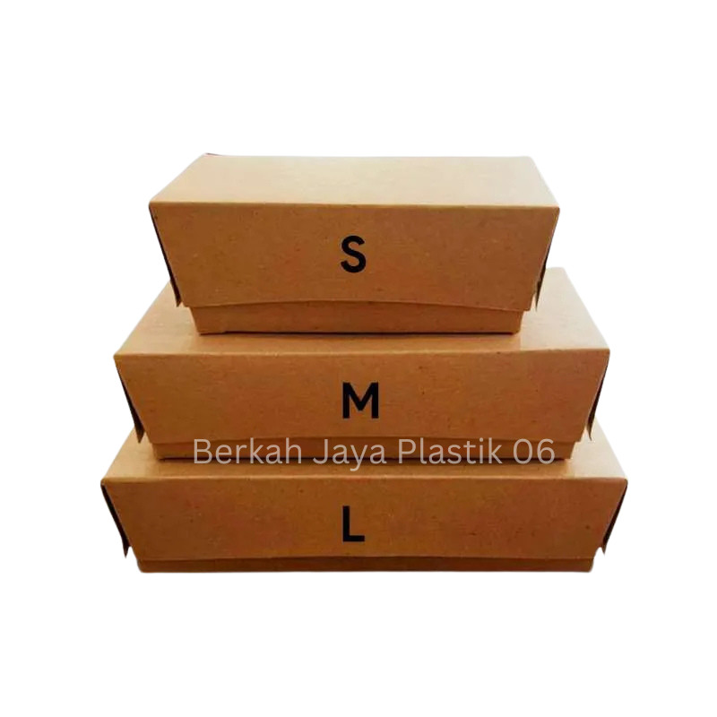 

Lunch Box Dus Nasi Kraft Coklat Laminasi size M & L