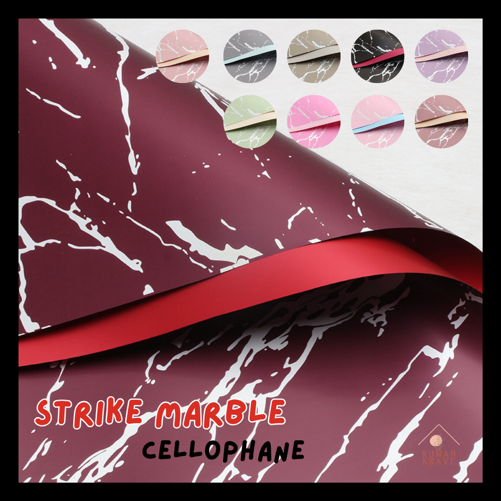 

RUMAH KRAVE - Strike Marble Cellophane Kertas Buket Bunga Kado