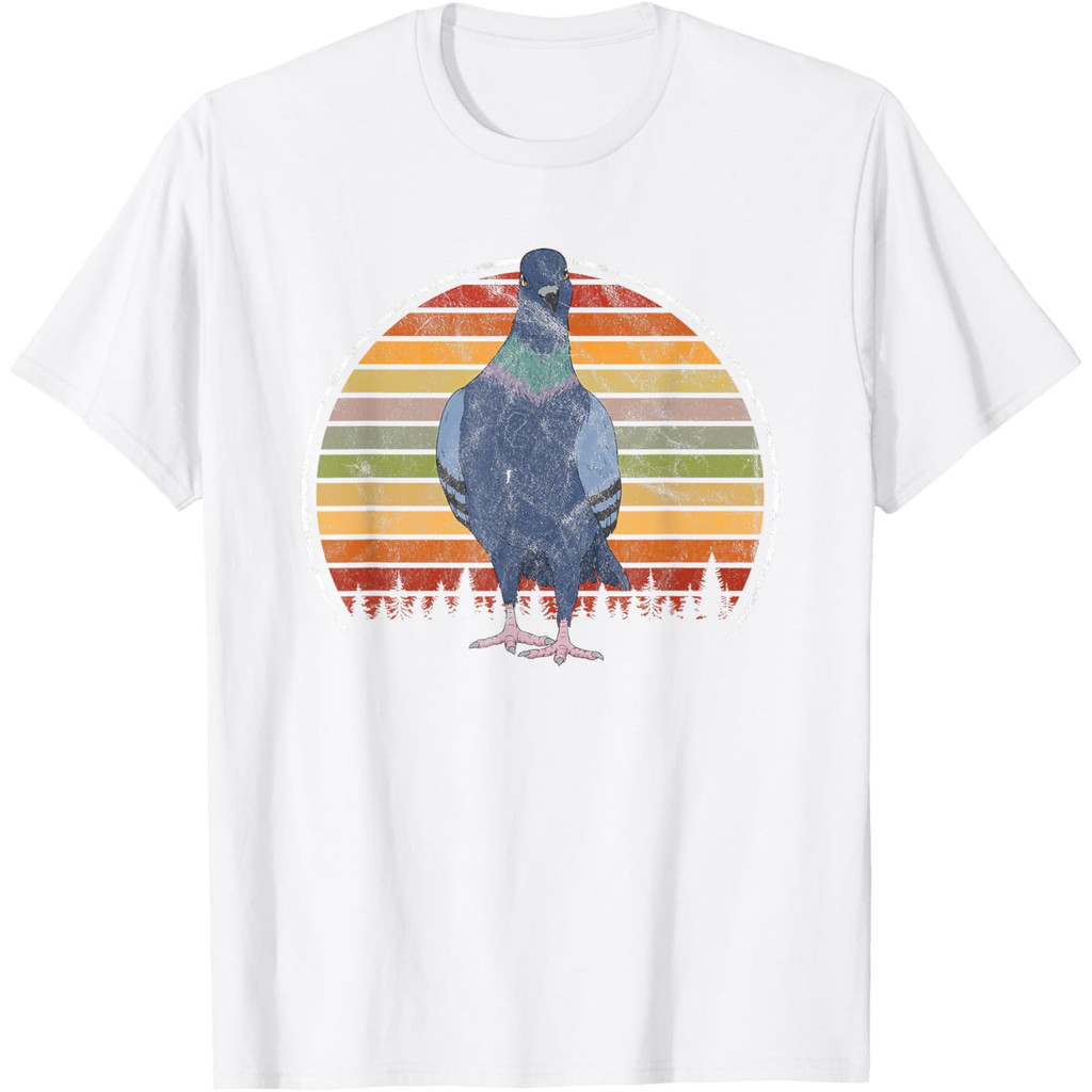 Kaos Oblong Trendy Cetak Burung Merpati