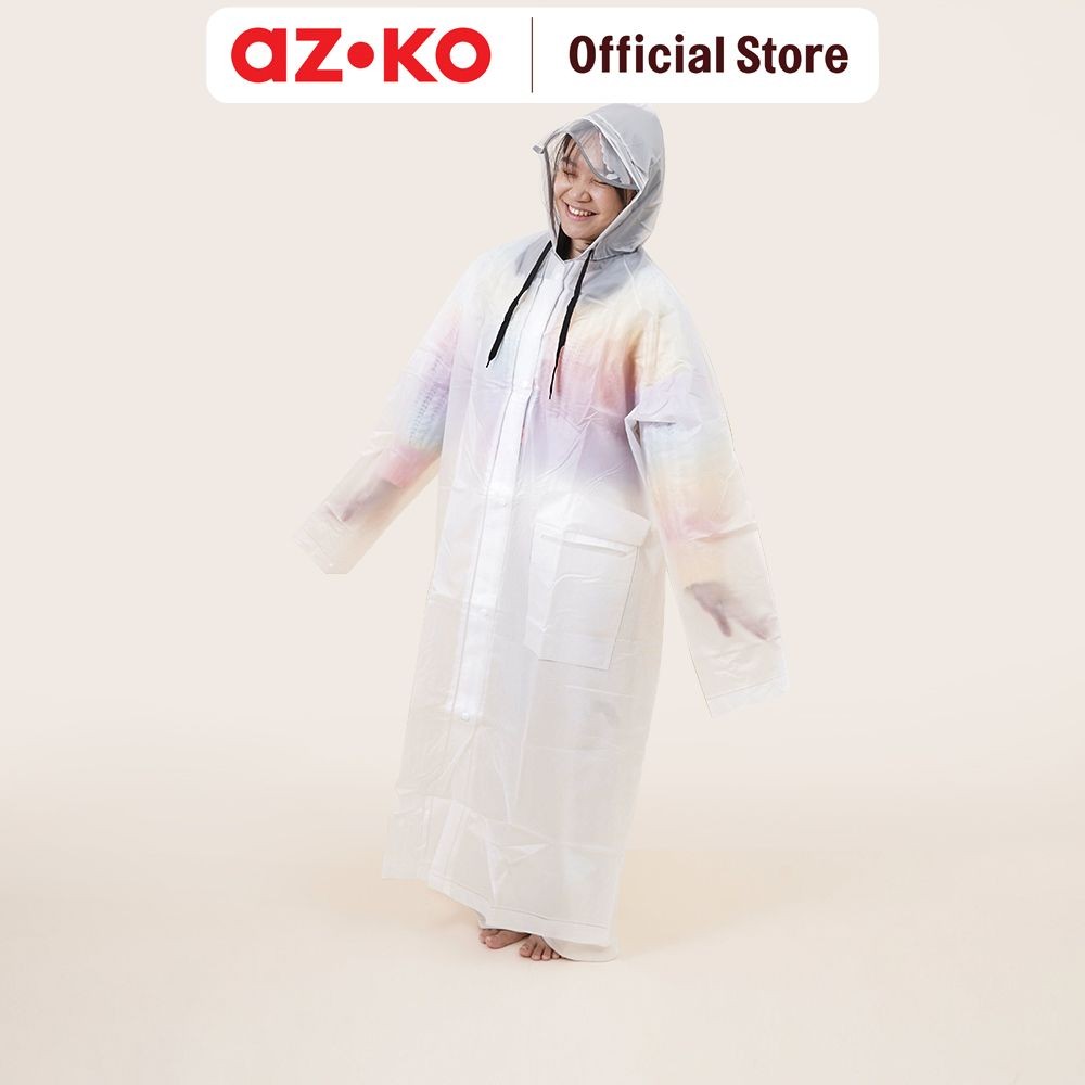 AZKO Ataru Jas Hujan Panjang Pvc Raincoat Mantel Hujan Baju Pelindung Ujan Ponco Perlengkapan Berken