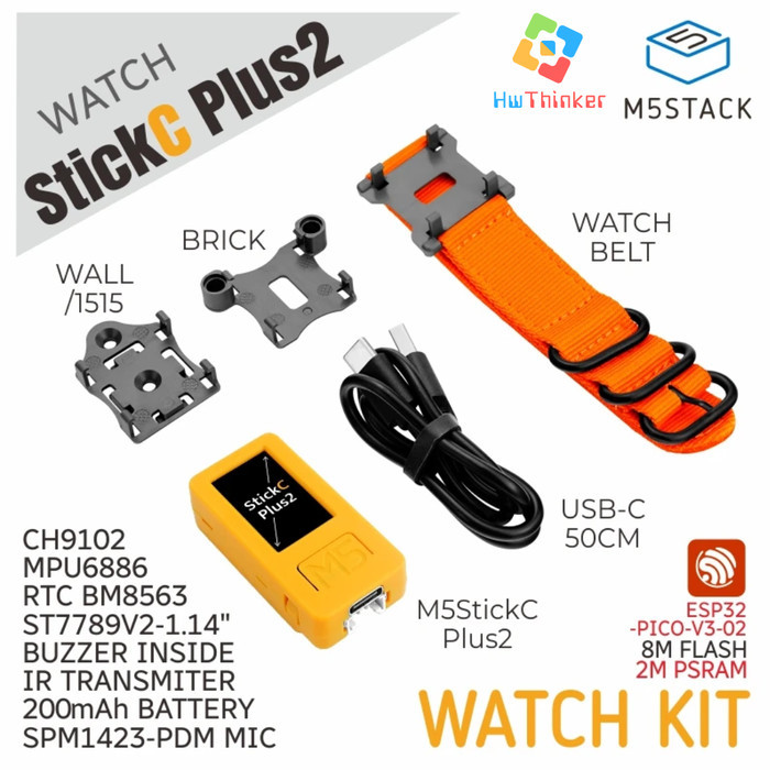 PA99 M5Stack M5StickC StickC PLUS2 PLUS 2 ESP32 ESP32-PICO Mini IoT Development Kit with Watch Strap