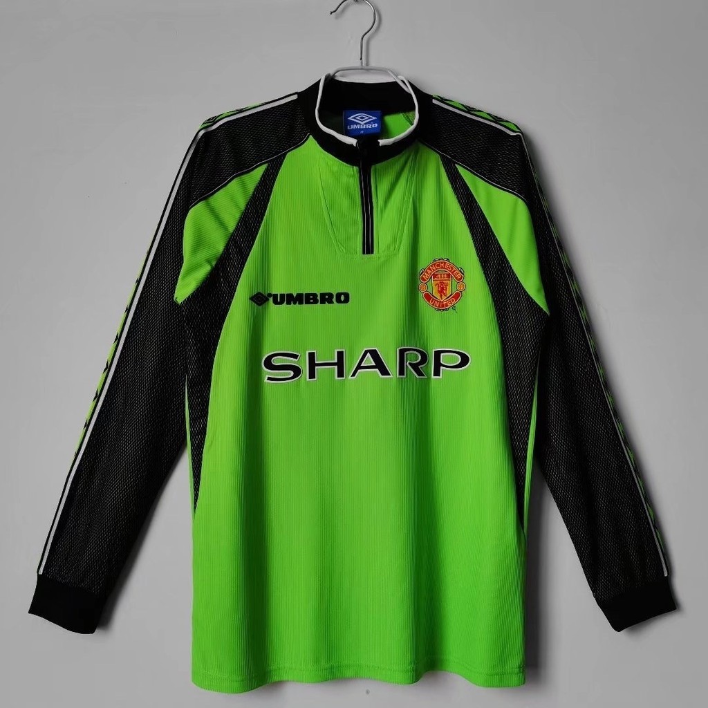 Jersey Olahraga Kiper Manchester United Jersey Kustom Bordir Olahraga Seragam Sepak Bola Peringatan 