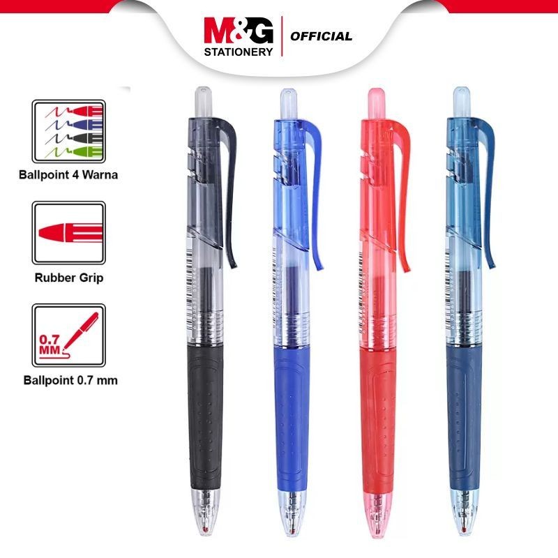 

M&G Retractable Gel Pen 0.5mm Pena Cetek Hitam Biru Tua Biru Muda