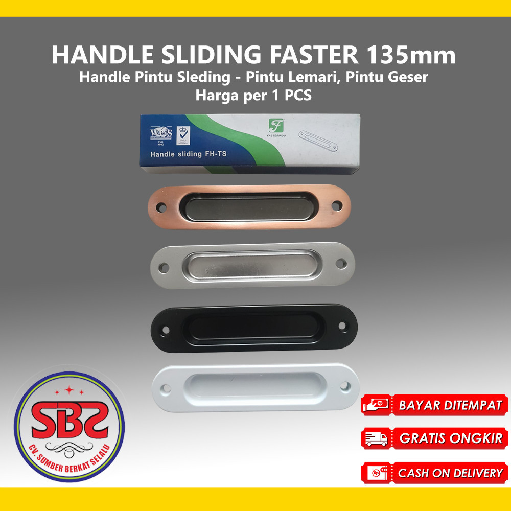 Handle Sliding Faster 135 mm - handel tanam STENLIS STELL -  handle pintu sleding - pintu geser slid