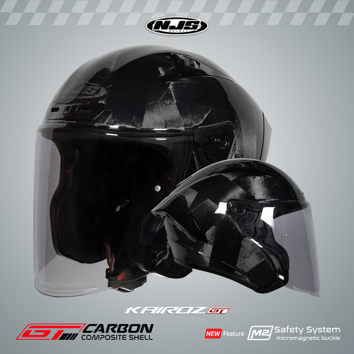 NJS Kairoz GT Carbon Forged SR Gloss/Doff - Helm Half Face (FREE PINLOCK) - Helm Half Face | Kairoz 