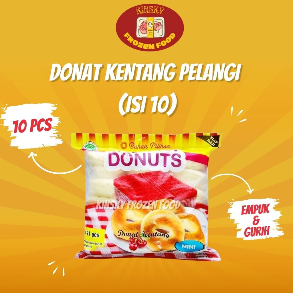 

DONAT KENTANG PELANGI BESAR ISI 10