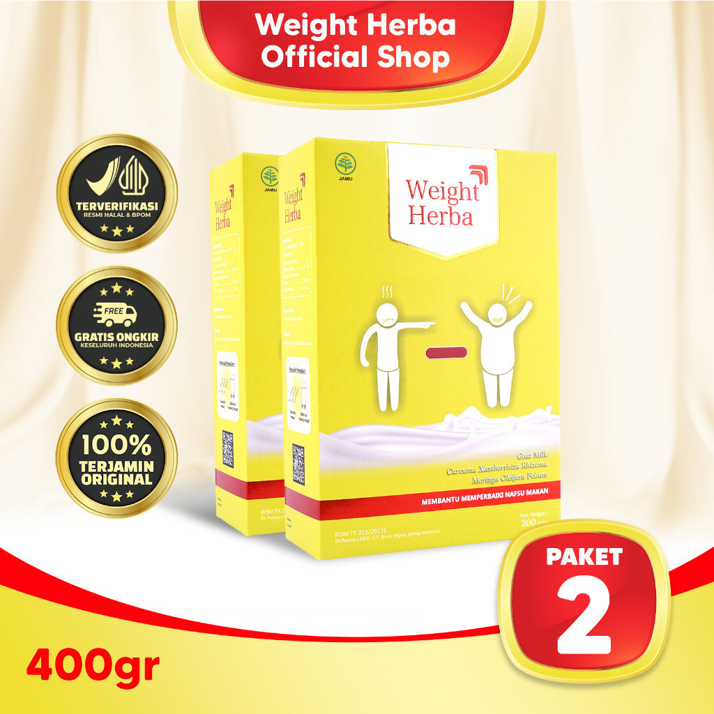 

Terlaris Weight Herba 2 Box - Susu Herbal Penambah Nafsu Makan & Penggemuk Badan | 200gr Original