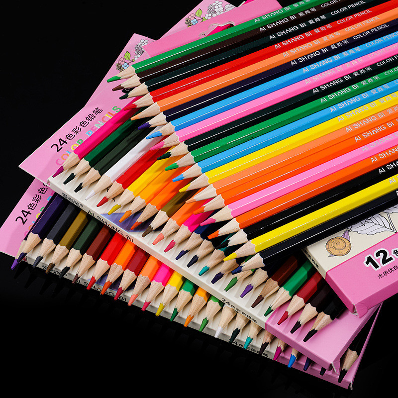 

Color Pen Pencils Set Children Kawaii Stationery Crayon Coloring Drawing Colored Pencil for School Paint Art Supplies lápices