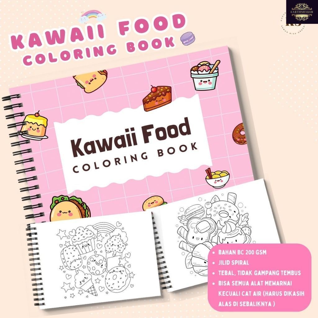 

Kawaii Food Cozy Coloring Book Relaxing Activity Buku Mewarnai Remaja Dewasa Aesthetic Kertas Tebal