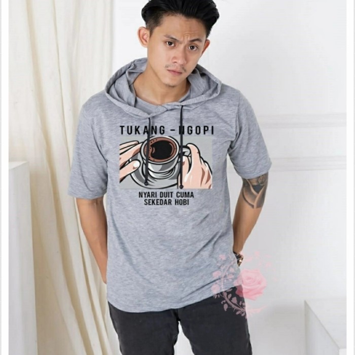 Baju pria ponco abu misty Sweater hoodie cowok remaja murah ngo gb