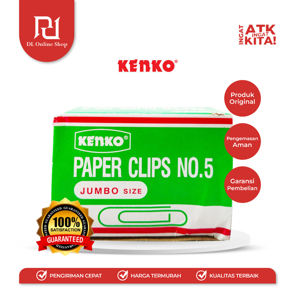 

KENKO KLIP KERTAS/ PAPER CLIP NO.5 (1PACK/ 10DUS)