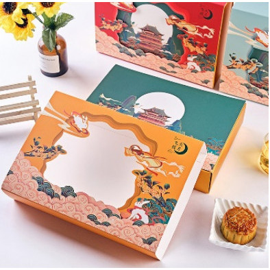 

Kotak Mooncake Packaging Mooncake Kotak kue Bulan Souvenir Box 017 - Orange