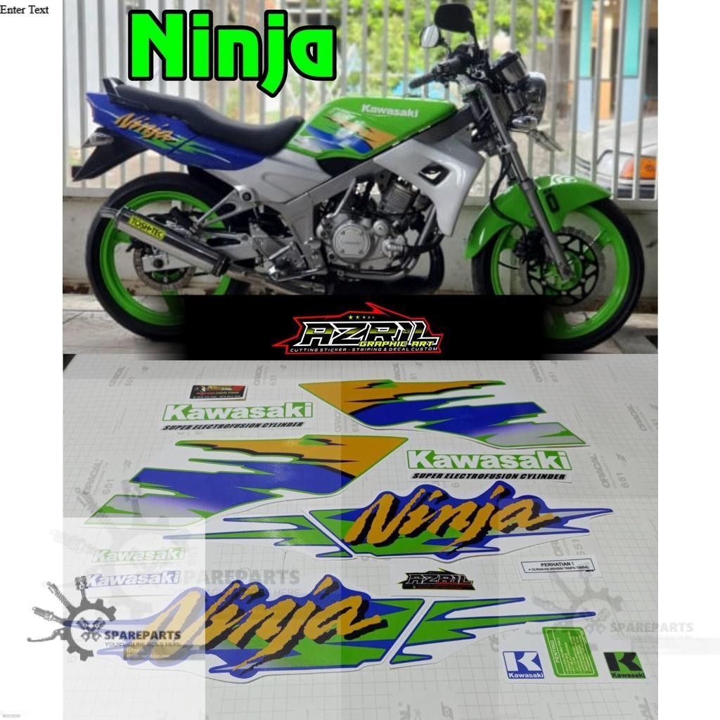 Motor Striping Ninja Kis 1996 Hijau Biru - Motorcycle stiker