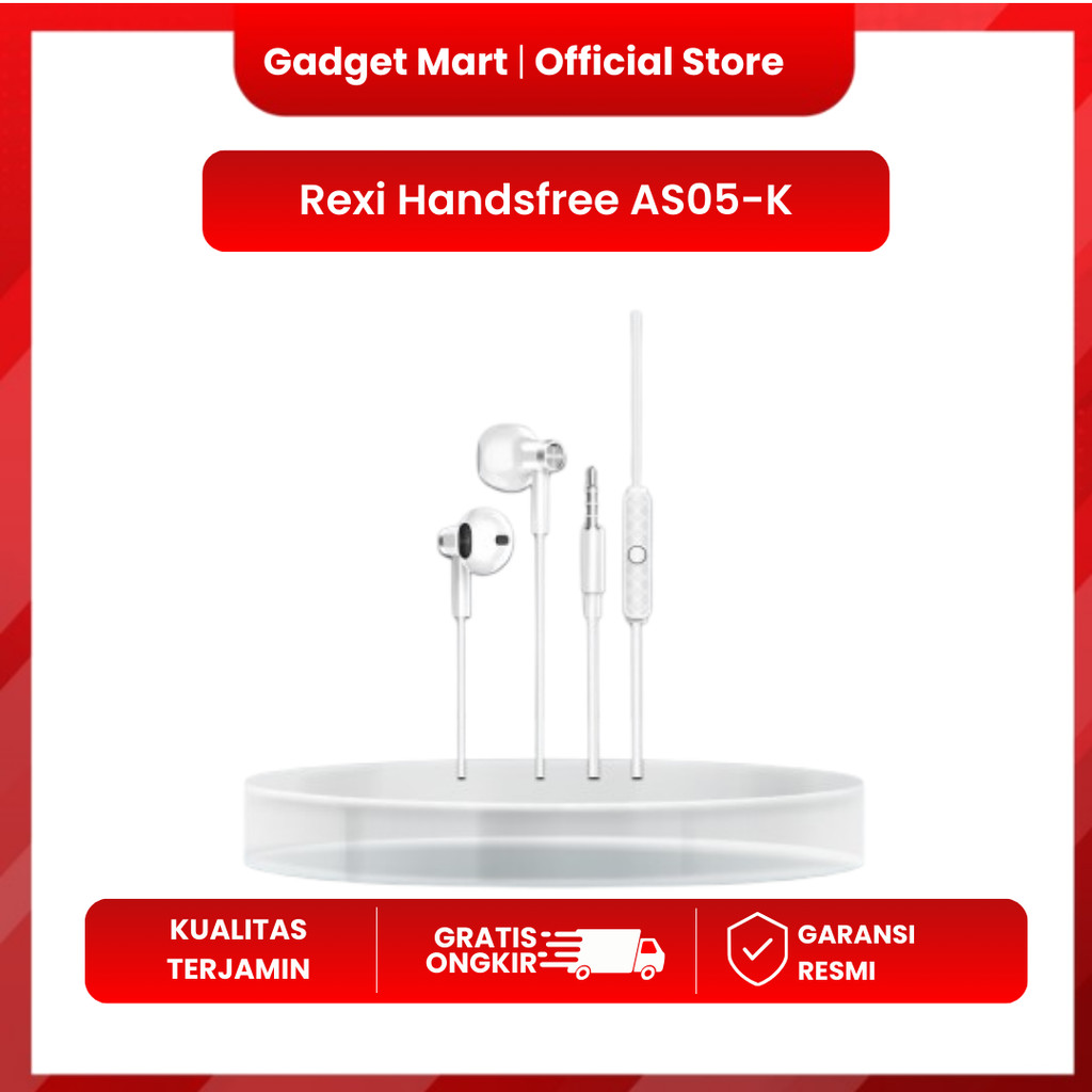 Rexi Handsfree AS05-K | Wired Earphone Bass stereo