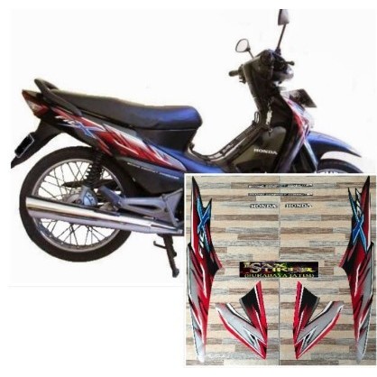 STRIPING STANDAR HONDA FIT X MERAH SILVER 2008 POLET STIKER