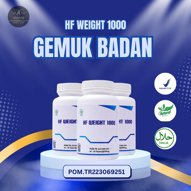 PAKET 3 PCS - Weight 1000 Suplemen Penggemuk Badan Mass Gainer 60 Kapsul - ANJANI