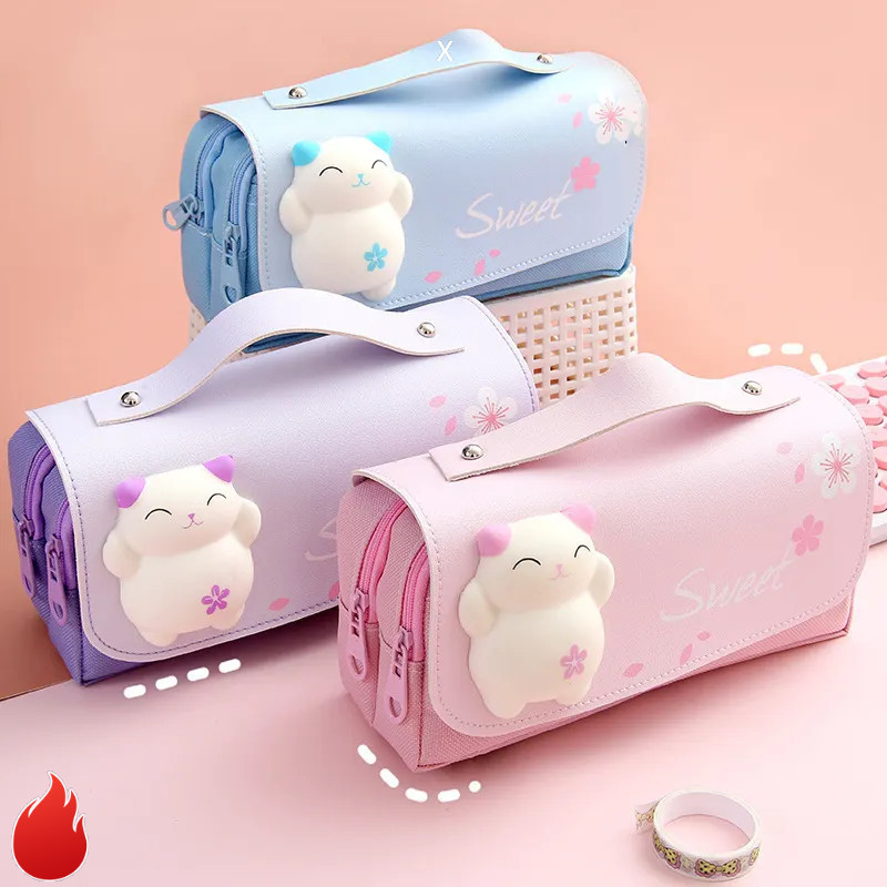 

【READY STOCK】 Kotak Pensil Dekompresi Perempuan Lucu Lembut Lucu Anak anak Siswa Sekolah Dasar Berkapasitas Besar Dengan Dekompresi