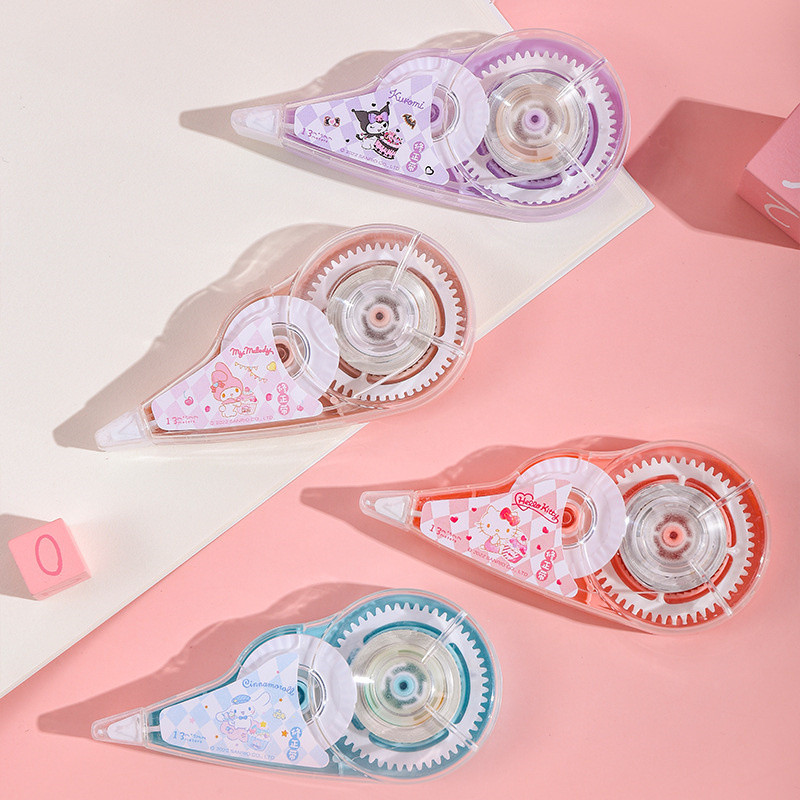 

12 pcs/lot 5mm*12M Sanrio Kuromi Melody Cinnamoroll Cat Correction Tape Promotional Stationery Gift School Office Supplies