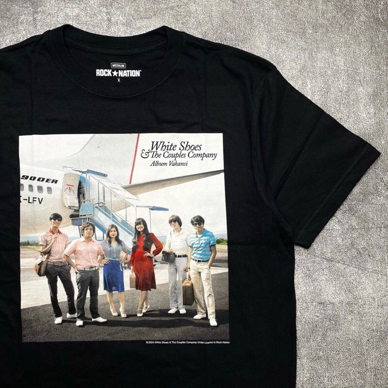 Tshirt WHITE SHOES & THE COUPLES COMPANY - VAKANSI ALBUM COVER Cotton combed 24s Tebal Kaos Band