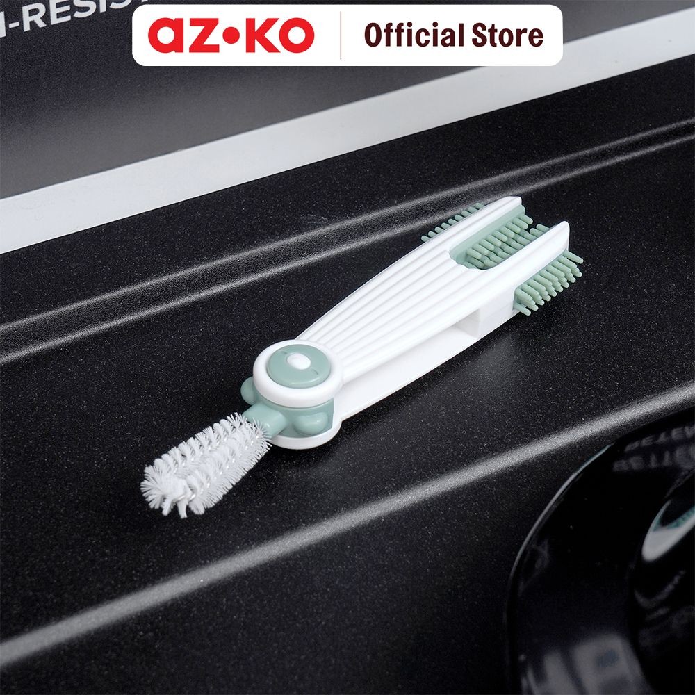 AZKO Proclean Set 2 Pcs Sikat Botol Multifungsi - Putih/Hijau Bottle Cleaning Brush Sikat Pembersih 