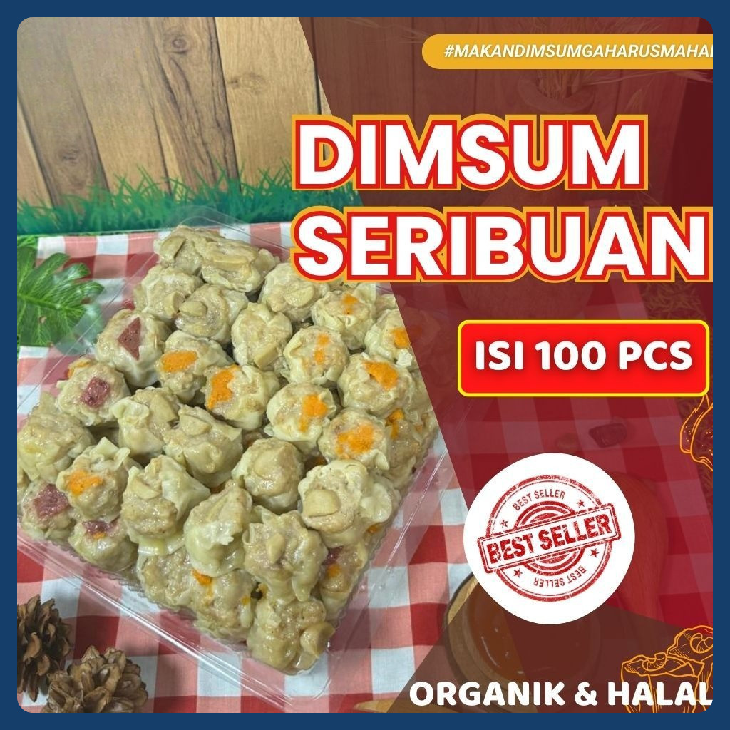 

Dimsum Ayam MINI/ Seribuan isi 100 pcs Toping Mix Halal Gratis Saos Merah Menu Baru