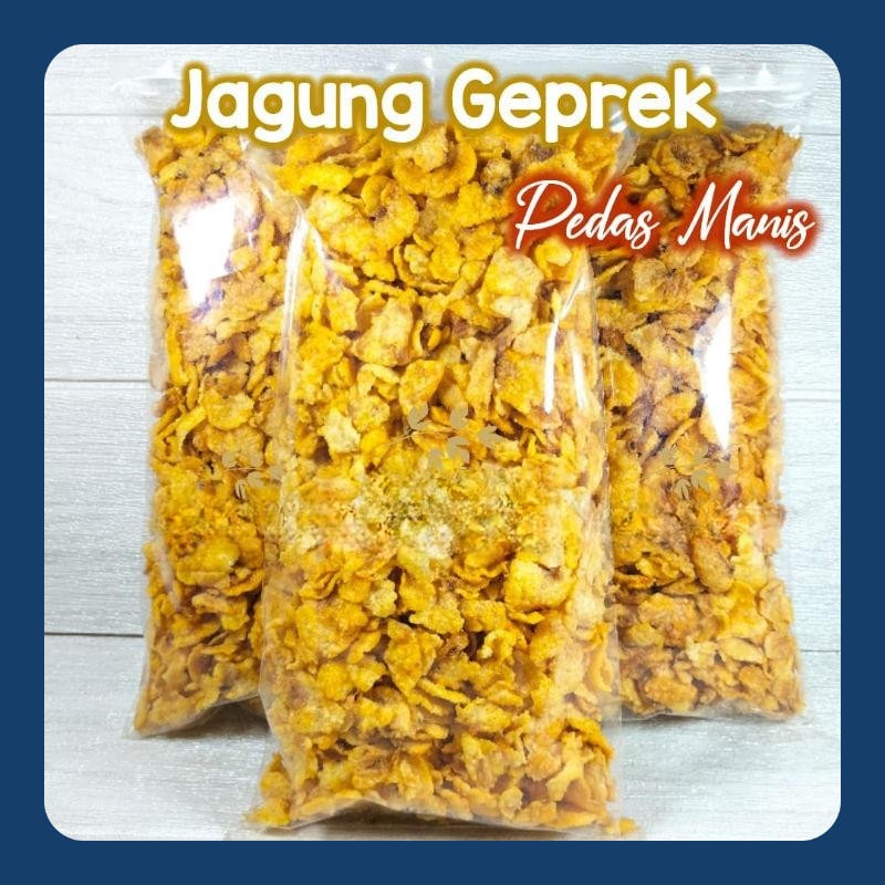 

JAGUNG GEPREK 250gr / RASA PEDAS MANIS / Emping Jagung / Cemilan / Snack kiloan / Kue kering