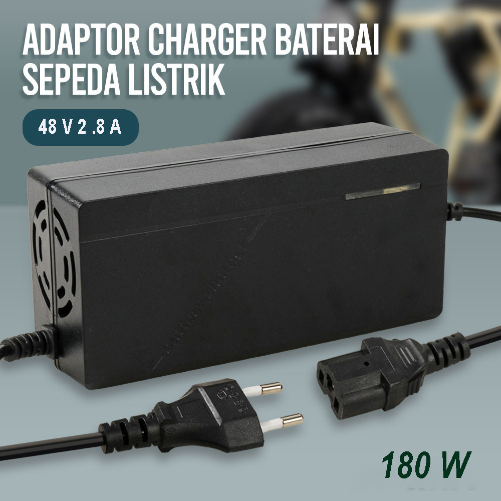 

Adaptor Charger Baterai Skuter Sepeda Listrik 48-59V 2.8A