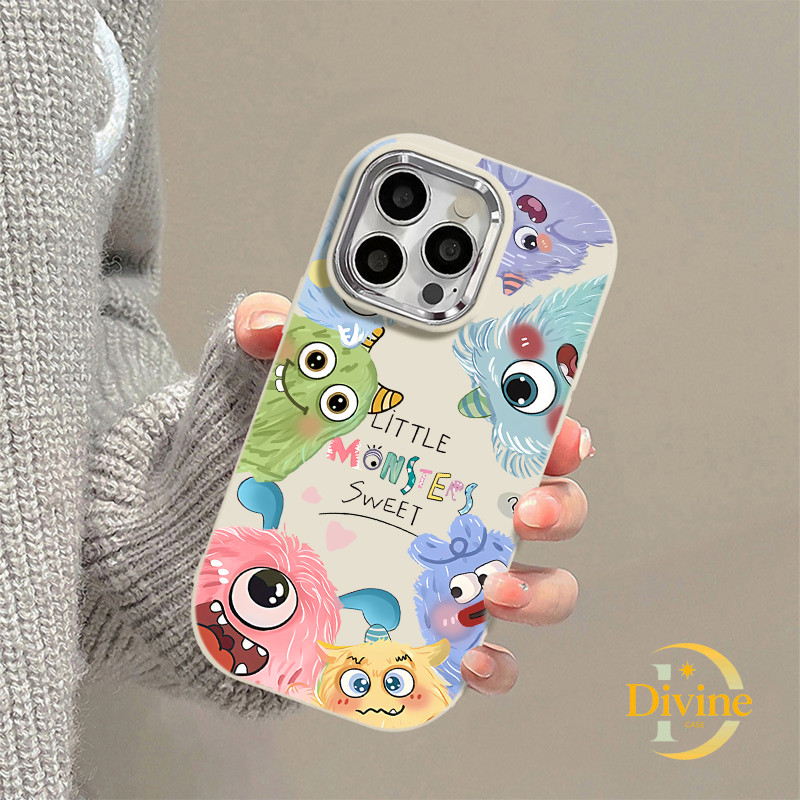 Casing IPhone Monster berwarna-warni Soft Case Lucu Chubby Case untuk IPhone 11 12 13 14 15 Pro Max 