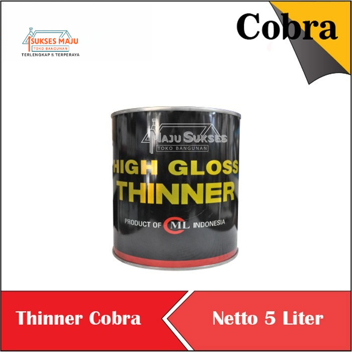 THINNER COBRA HITAM THINER PENGENCER CAT TINER COBRA HITAM HIGH GLOSS 5 LITER GALON 5L 5KG  KILAP