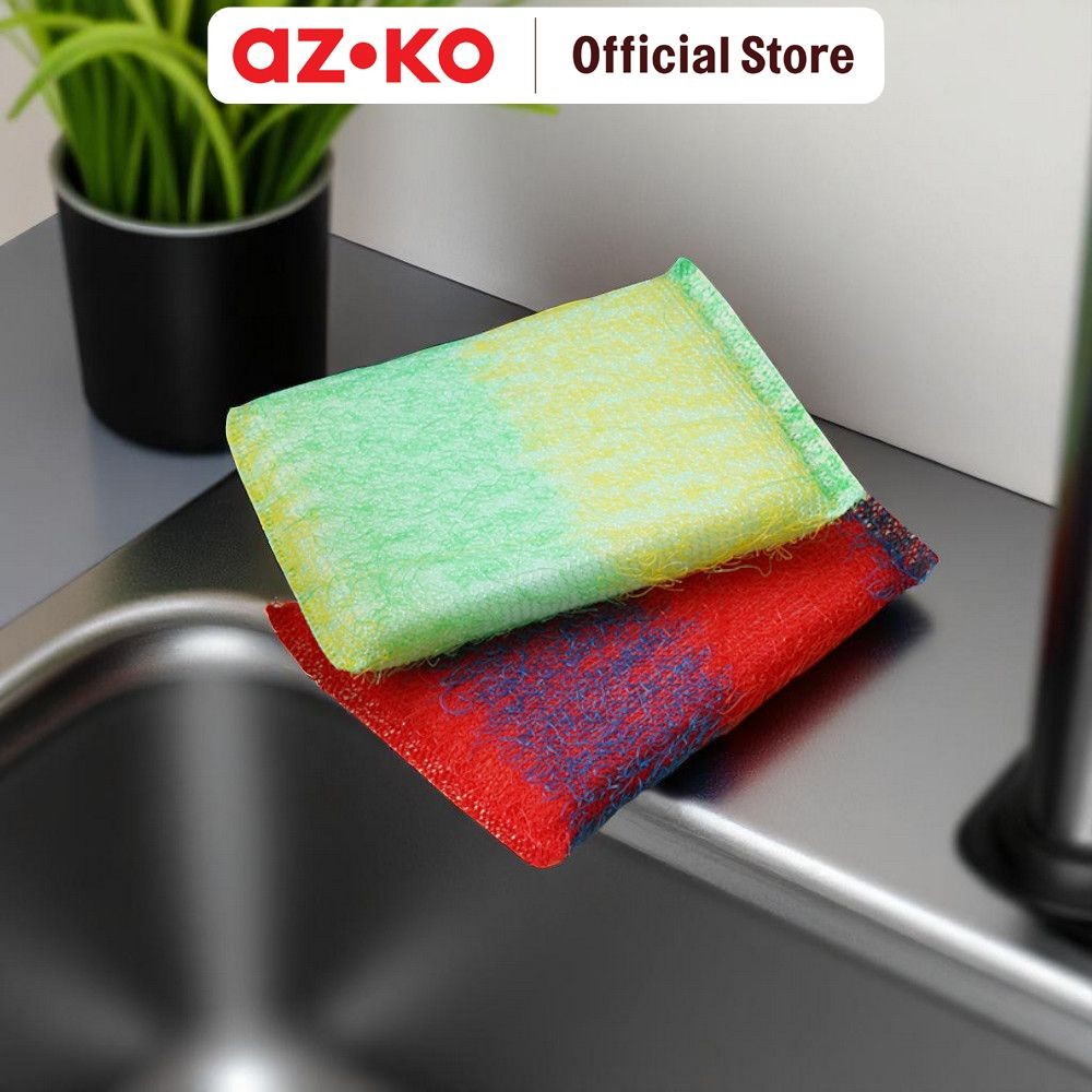 AZKO Proclean Set 2 Pcs Spons Pembersih Sponge Busa Pembersih Serbaguna Alat Kebersihan Spon Cuci Pi