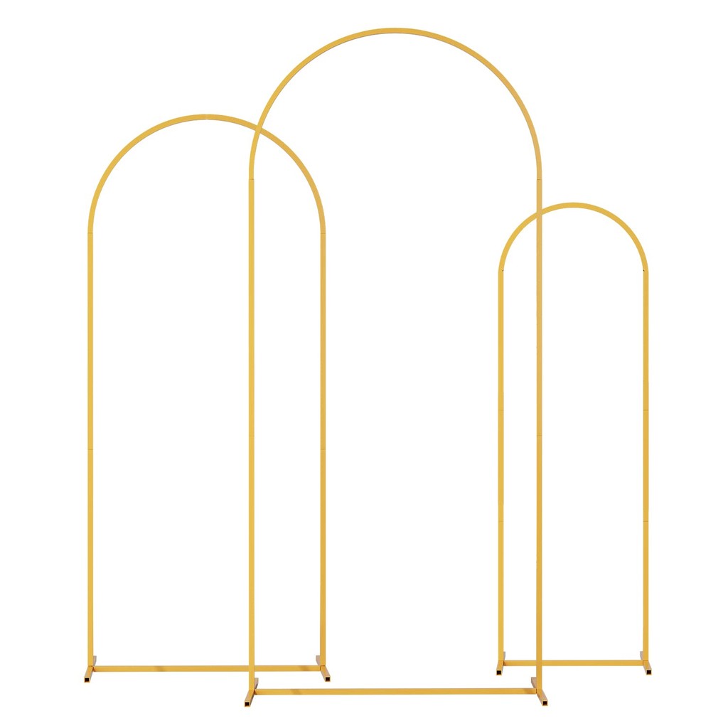 

Metal Wedding Arch, Set of 3 Backdrop Stand for Wedding, Bridal, Indoor Outdoor Party Decoration
