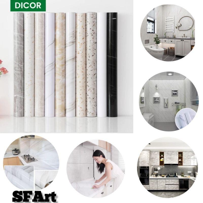 Wallpaper Sticker Marmer Pvc Pelapis Dapur Meja Lemari Kayu Triplek Dinding Lantai Kayu Berperekat