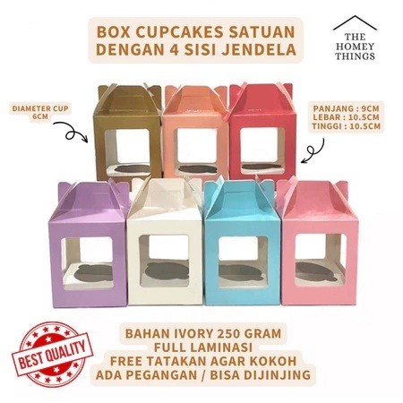 

BOX CUPCAKE SATUAN POLOS LAMINASI DUS CUPCAKE FOODGRADE DENGAN TATAKAN KOTAK