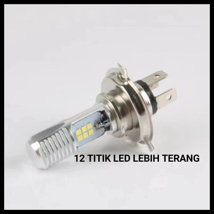 LAMPU LED DEPAN-BOLAM LED DEPAN UTAMA SCOOPY-VIXION-VIXION NEW-BYSON - 12 TITIK LED, H4