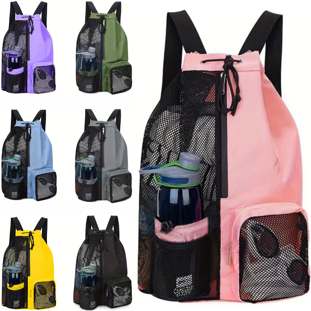 

Mesh Backpack Swimming Drawstring Bag Backpack with Wet Pockets Beach Storage Backpacks Comfortable for Outdoor Sports