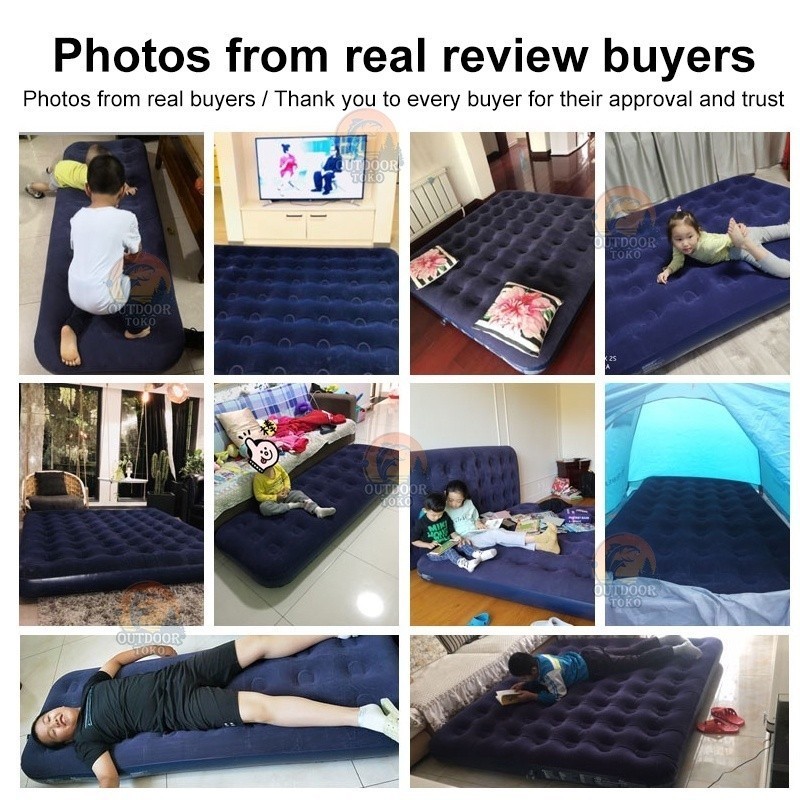 SENDWEMO Kasur Angin Double 191cm x 137cm  - Air Bed D PKU