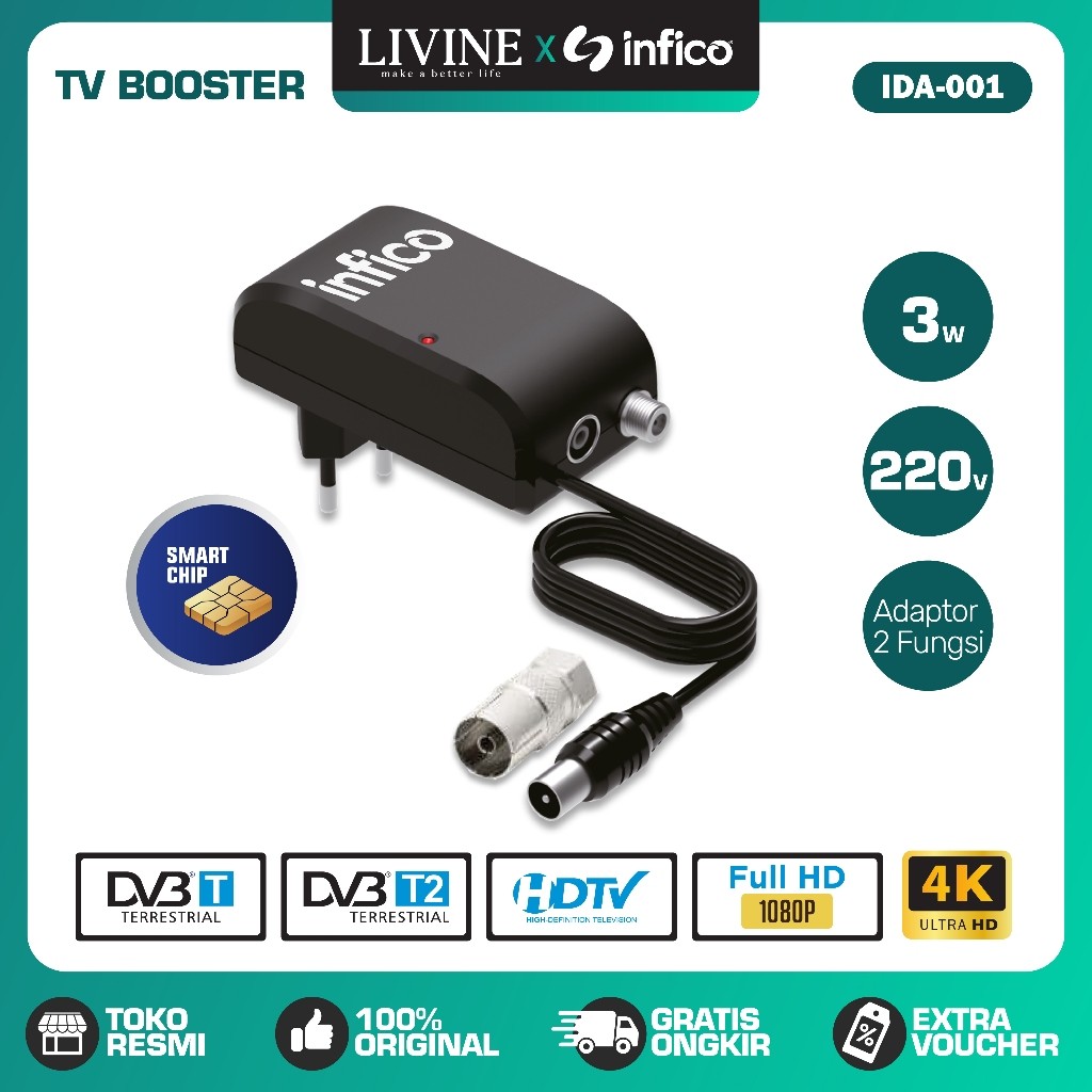 Infico Booster Sinyal Antena Infico Full HD Smart Chip IDA-001