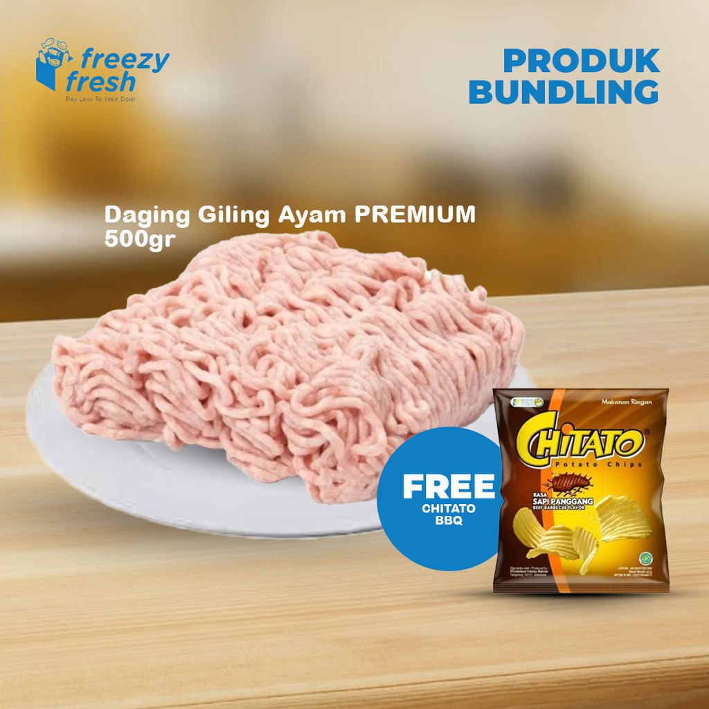 

Daging Giling Ayam Premium / Premium Ground Chicken - 500gr FREE Chitato BBQ