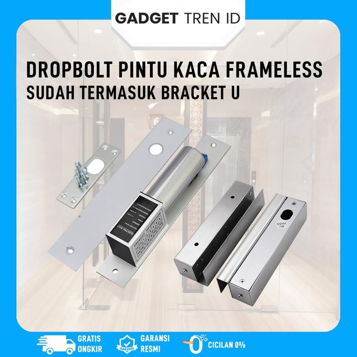 

Dropbolt Paket Lengkap | Drop Bolt Pintu Kaca Frameless + BRACKET U - Dropbolt