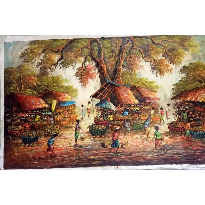 Lukisan pasar 135x85cm