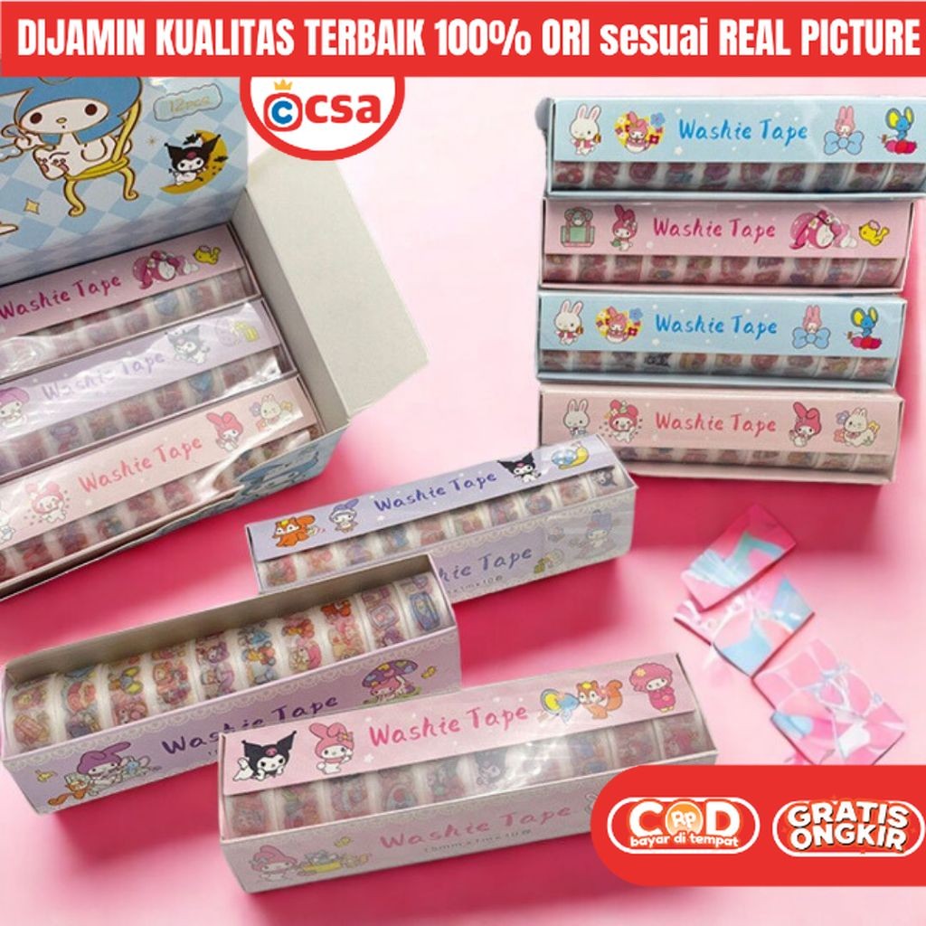 

CSA Mainan Sticker Tape Selotip Roll Kuromi DIY Lucu Kreatifitas Anak Perempuan 3 4 5 6 7 Thn